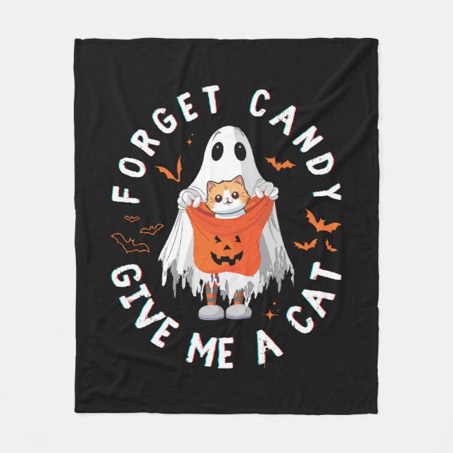 Manta Polar Olvídate de Candy Dame Gato Gracioso Boo Ghost Hal (Anverso)