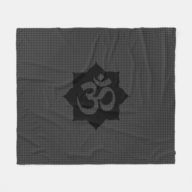 Manta Polar OM Lotus Spirituality Yoga in Carbon Fiber Style (Frente (Horizontal))