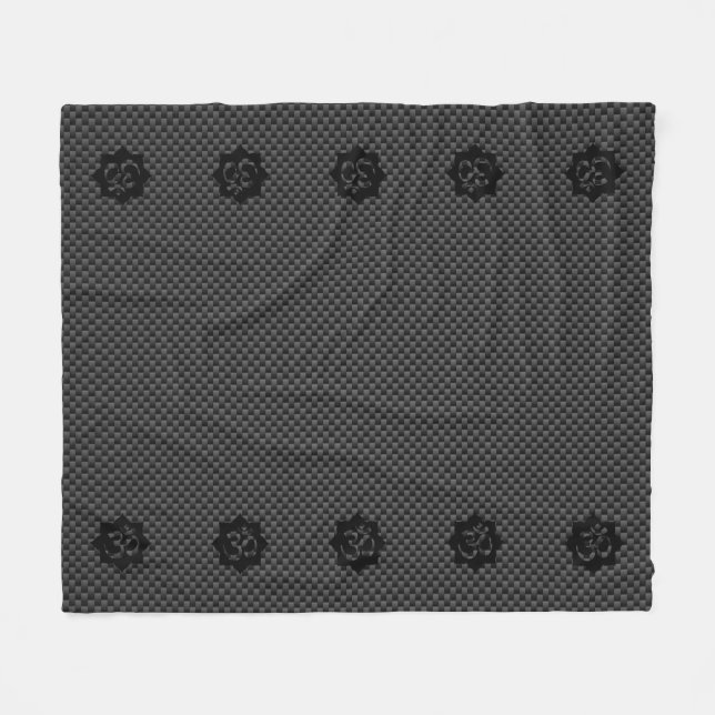 Manta Polar OM Lotus Spirituality Yoga in Carbon Fiber Style (Frente (Horizontal))
