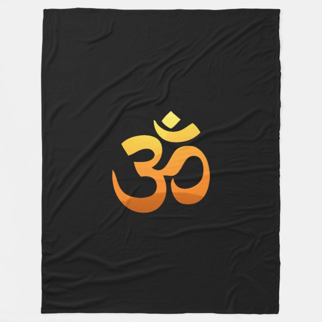 Manta Polar Om Mantra Gold Meditación Yoga Naranja Amarillo (Anverso)