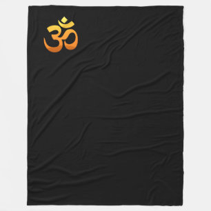 Manta Polar Om Mantra Symbol Blanket Gold Sun Meditación Yoga