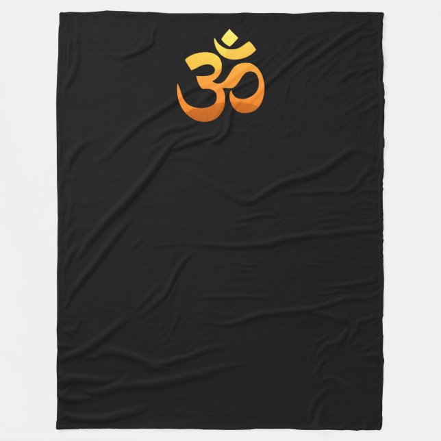Manta Polar Om Mantra Symbol Gold Sun Meditación Yoga (Anverso)