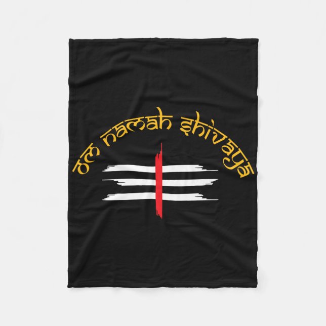 Manta Polar Om Namah Shivaya Tripundra Symbol Of Shiva  (Anverso)