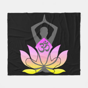 Manta Polar OM Namaste Espíritu Lotus Flor Yoga Pose