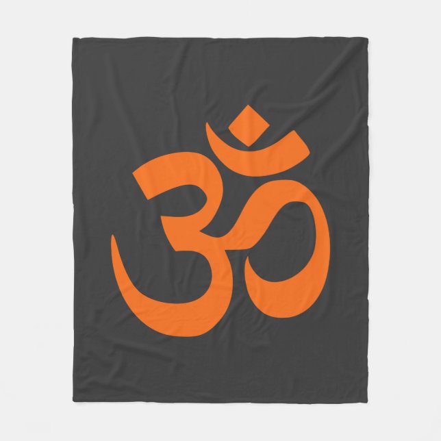 Manta Polar Om Naranja moderno (Anverso)