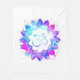 Manta Polar *~* OM White Purple Pink Lotus Flower Mandala