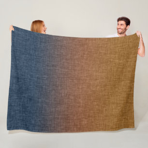Manta Polar Ombre Crosshatch Amber Terracotta Azul