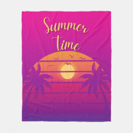 Manta Polar Ombre de verano rosa morado