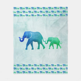 Manta Polar Ombre Elephants Fleece Blanket