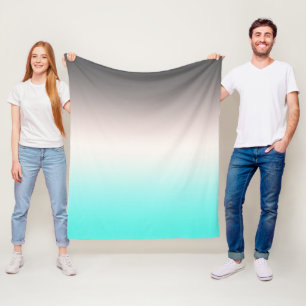 Manta Polar Ombre gris turquesa
