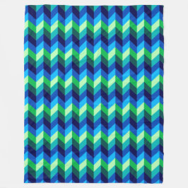 Manta Polar Ombre verde azul Chevrons Gran Funda De Fleece