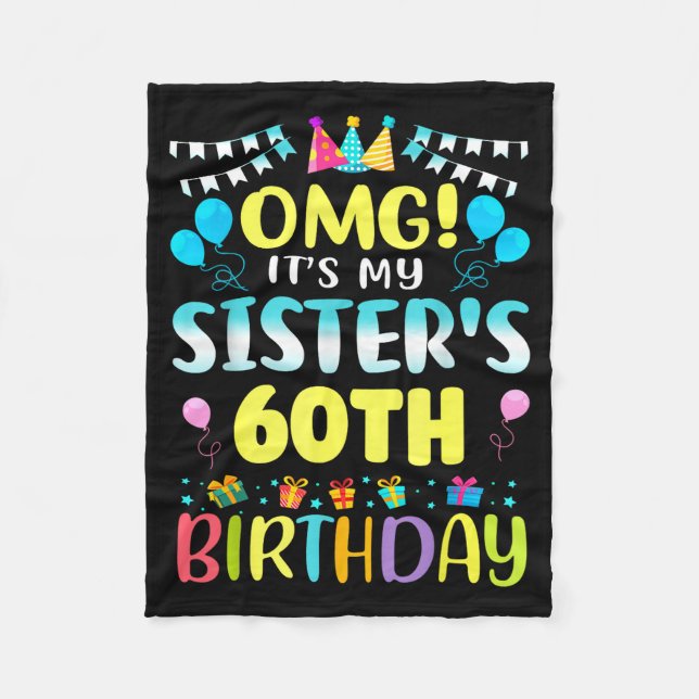 Manta Polar Omg Es El Cumpleaños Número 60 De Mi Hermana Dulce (Anverso)