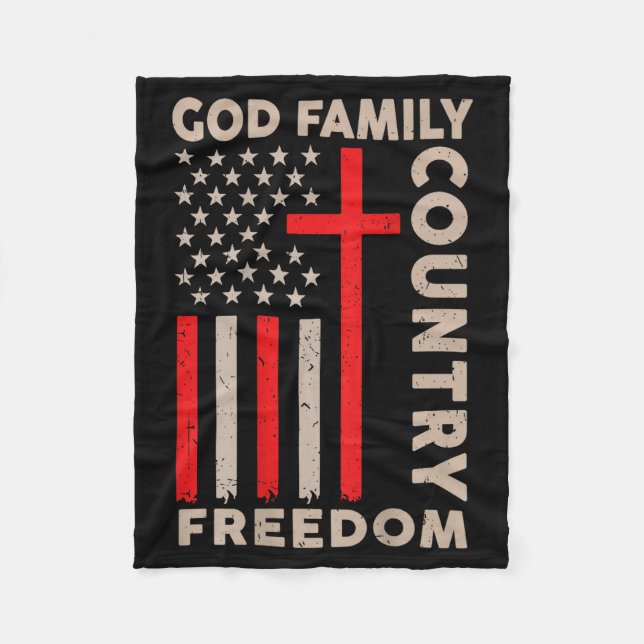 Manta Polar On-back God Family Country Dom Patriotic Christian (Anverso)