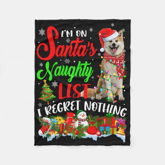 Manta Polar On Santas Naughty List Xmas Shiba Inu T Shirt  (Anverso)