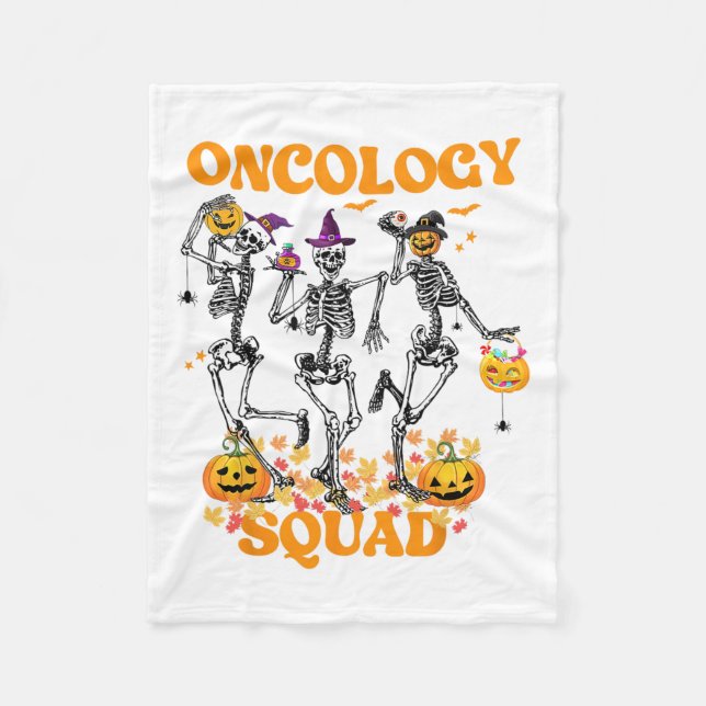 Manta Polar Oncología Squad Skeleton Bockin Hojas de caída esp (Anverso)