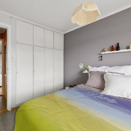 Manta Polar Onda abstracta nombre azul amarillo