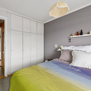 Manta Polar Onda abstracta nombre azul amarillo