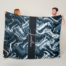 Manta Polar Onda azul abstracta