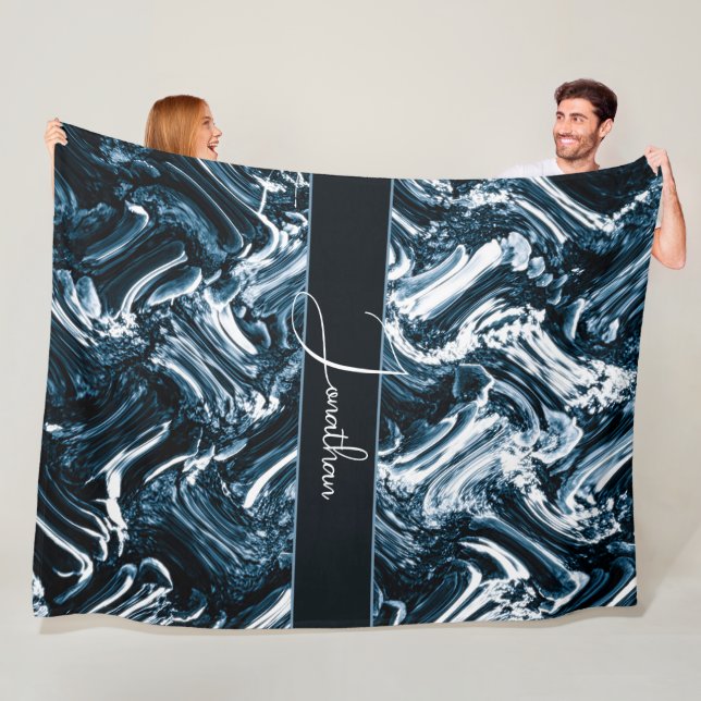 Manta Polar Onda azul abstracta (In situ)