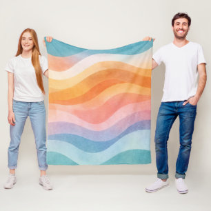 Manta Polar Onda Neutral Moderna • Deco Minimalista • Tendenci