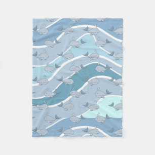 Manta Polar Ondas azules, modelo inconsútil de la ballena