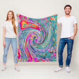 Manta Polar Ondas de Color de Floral Psicodélico Arcoíris Abst