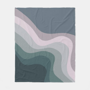 Manta Polar Ondas de estilo retro morado y turquesa