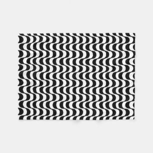 Manta Polar Ondas de R.J. en blanco y negro