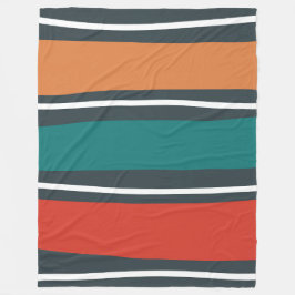 Manta Polar Ondas retro rojas de terracota azul