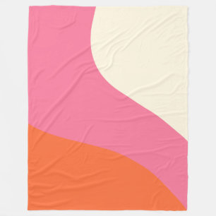 Manta Polar Ondas simples - rosa, Naranja y crema