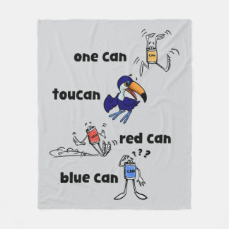 Manta Polar One Can Toucan Red Can Blue Can Fleece Blanket