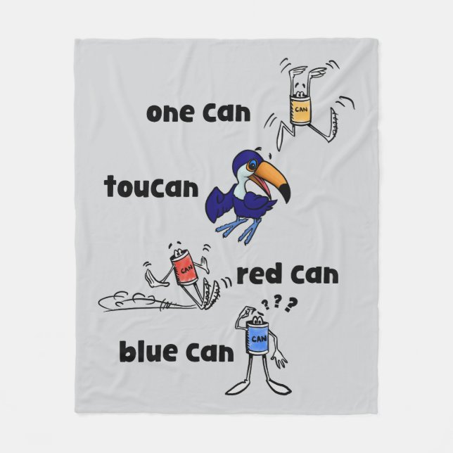 Manta Polar One Can Toucan Red Can Blue Can Fleece Blanket (Anverso)