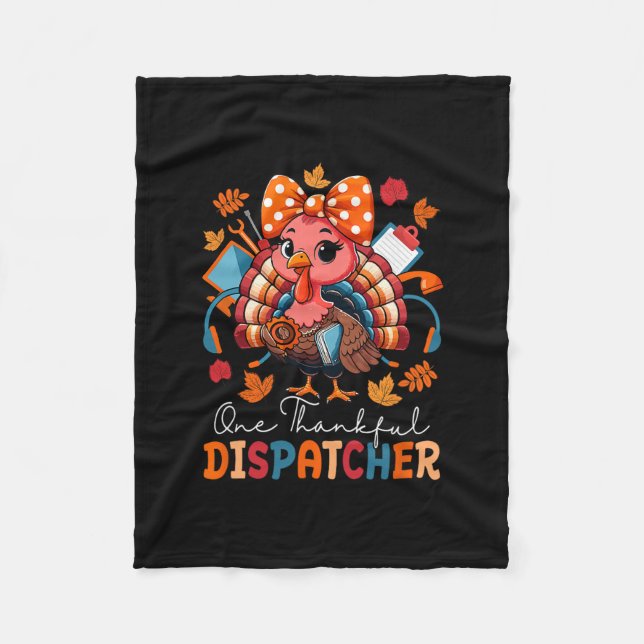 Manta Polar One Thankful Dispatcher Thanksgiving Turkey Bow Ti (Anverso)