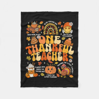 Manta Polar One Thankful Teacher Thanksgiving Groovy Fall Autu