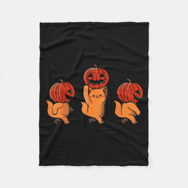 Manta Polar One Two Three Cute Kittens Pumpkin Halloween Soky  (Anverso)