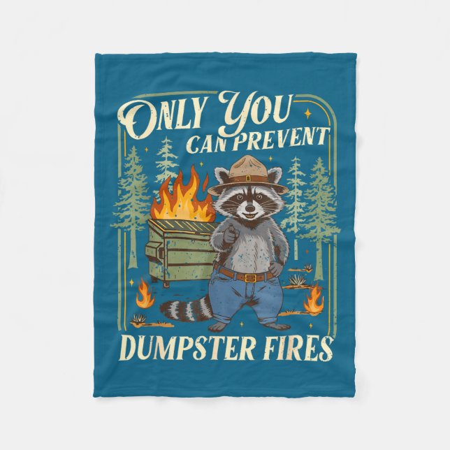 Manta Polar Only You Can Prevent Dumpster Fires Funny Racoon M (Anverso)