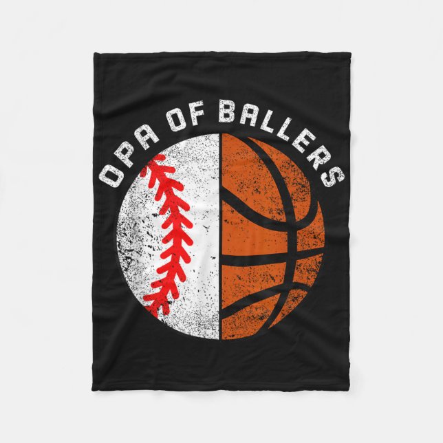 Manta Polar Opa De Ballers Gracioso Abuelo De Béisbol (Anverso)