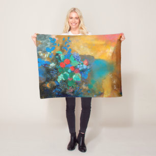 Manta Polar Ophelia entre las flores, Redon