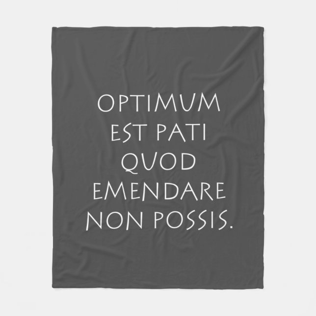 Manta Polar Optimum est pati quod emendare non possis (Anverso)