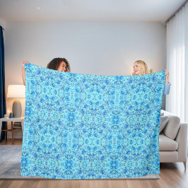 Manta Polar Opulento diseño rosa en turquesa