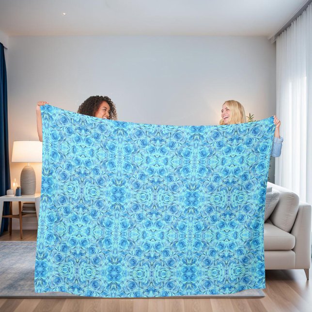 Manta Polar Opulento diseño rosa en turquesa (Subido por el creador)