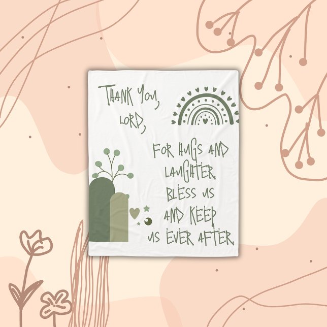 Manta Polar Oración cristiana para niños Olive Green | (Subido por el creador)