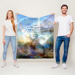 Manta Polar Oración de la serenidad con inspirador arte motiva