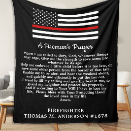 Manta Polar Oración de un bombero de línea roja delgada