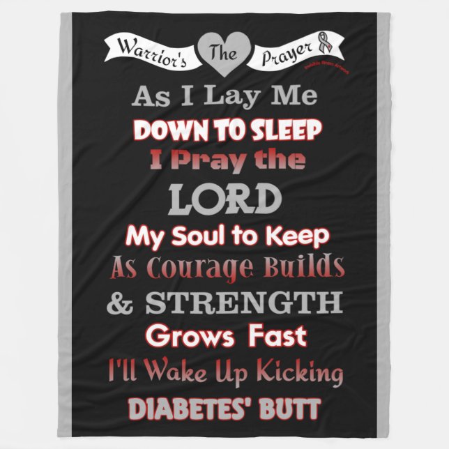 Manta Polar Oración del guerrero... Diabetes (Anverso)