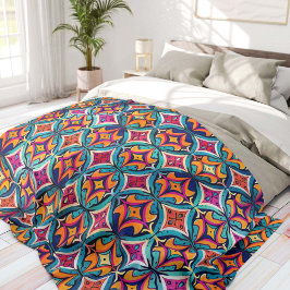 Manta Polar Orange and Teal Abstract Circles Bohemian