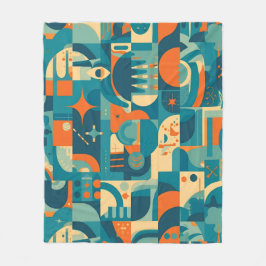 Manta Polar Orange and Teal Geometric Abstract