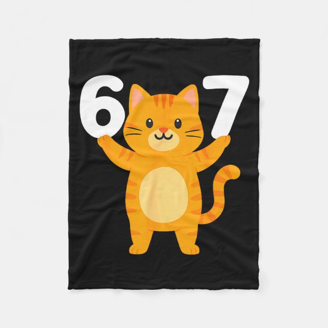 Manta Polar Orange Cat 67 Meme Six Seven Funny Cat Lover  (Anverso)