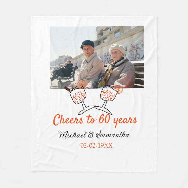 Manta Polar Orange cheers to 60 years anniversary wedding  (Anverso)