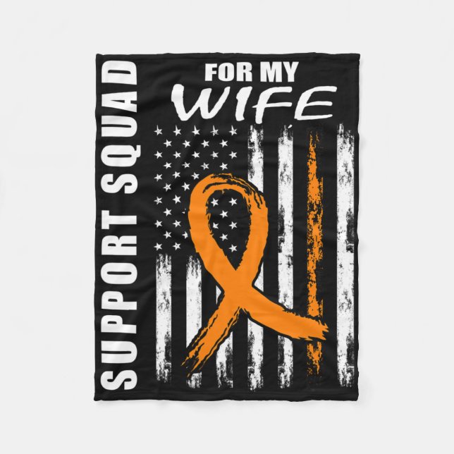 Manta Polar Orange Ribbon Wife Leukemia Awareness Usa Flag Can (Anverso)